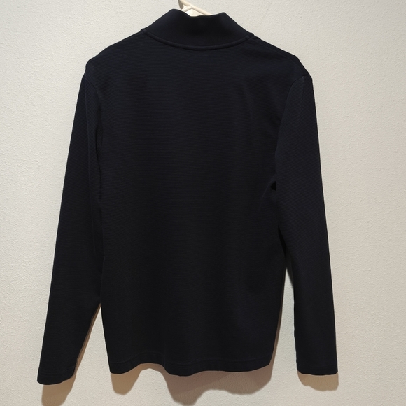 NWOT Hugo Boss Textor Quarter Zip Pullover Mens Small Sweater Navy Blue - Picture 7 of 11